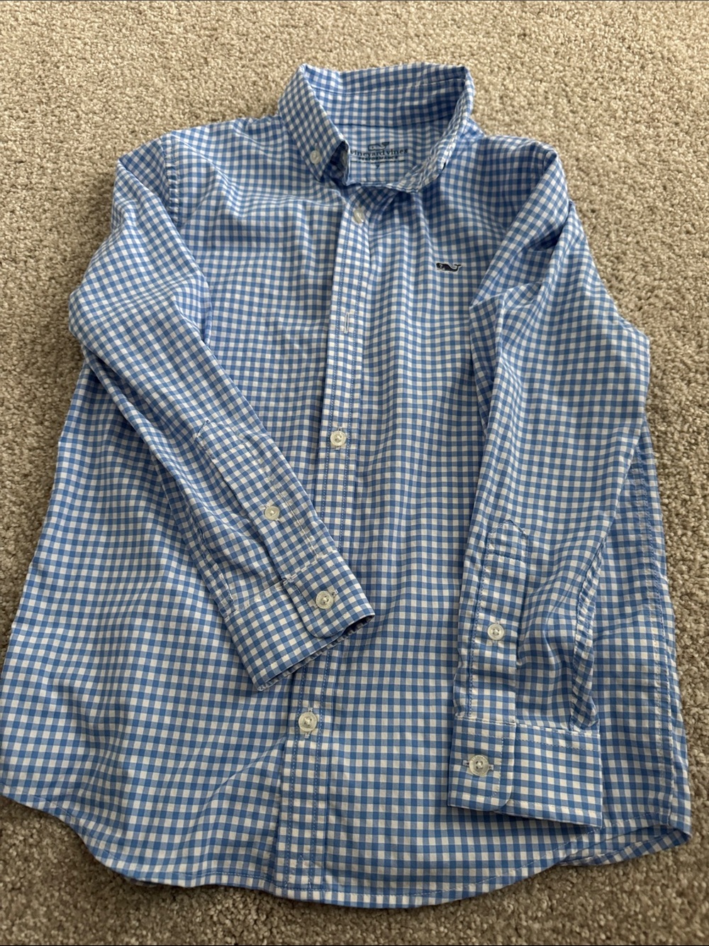Vineyard Vines Light Blue & White Gingham Button-Down Shirt